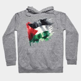 Abstract Watercolor Palestinian Flag Hoodie